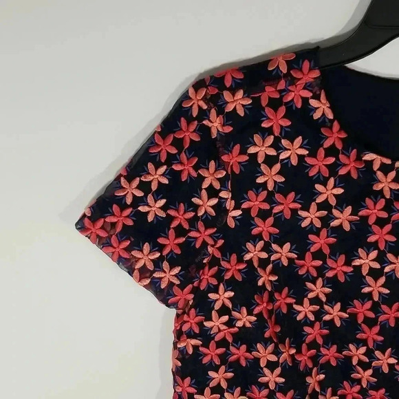 {J. Crew Collection} Embroidered Floral Organza Blouse Size 0 - Picture 4 of 12